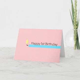 Tarjeta de felicitación del primer Chica de cumple