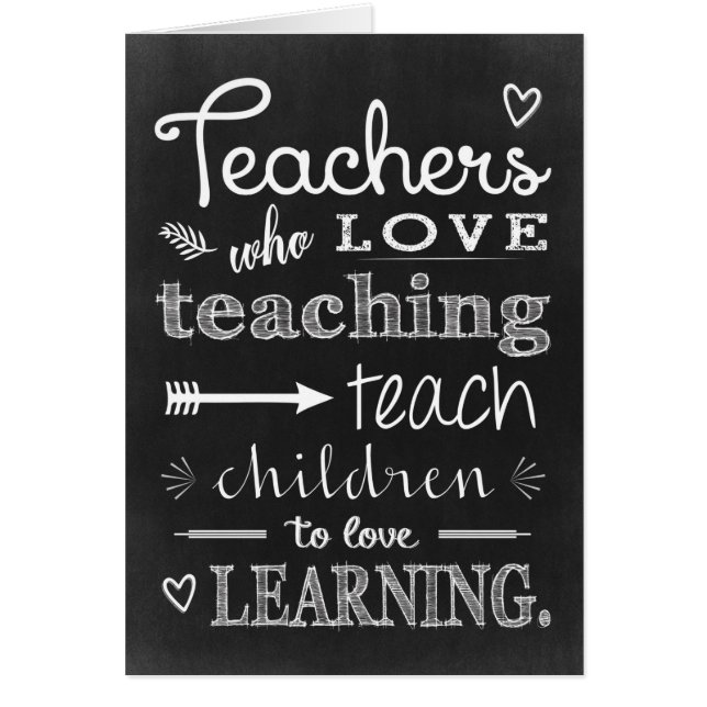 Tarjeta de felicitación del profesor de Chalkboard (Frente)