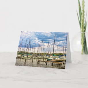 Tarjeta de felicitación del puerto deportivo de la