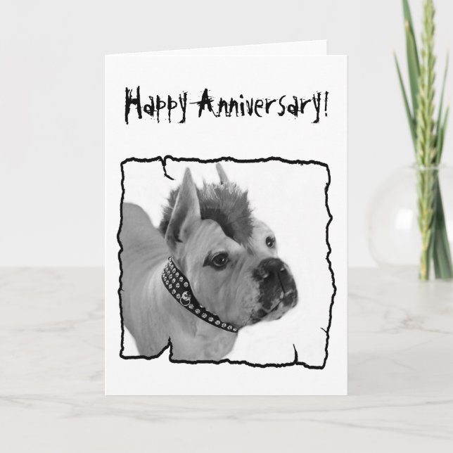 Tarjeta de felicitación del punk Boxer Feliz Anive (Anverso)
