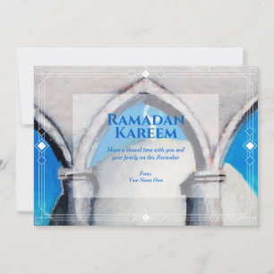 Tarjeta de felicitación del Ramadán con dibujo aut