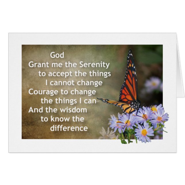 tarjeta de felicitación del rezo de la serenidad (Anverso (Horizontal))