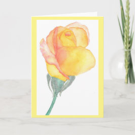 Tarjeta de felicitación del rosa amarillo