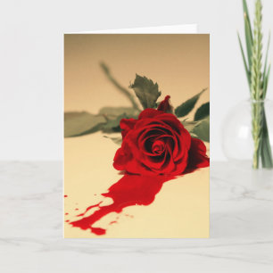 Tarjeta de felicitación del rosa rojo que sangra