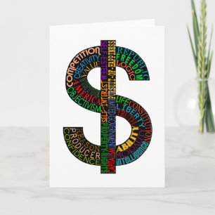 Tarjeta de felicitación del Rótulo de dólar