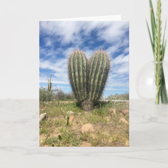 tarjeta de felicitación del saguaro del amor (Anverso)