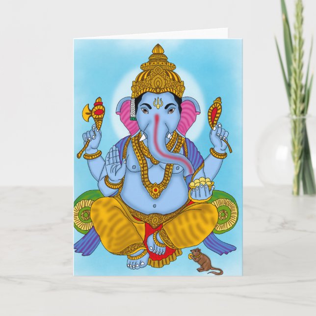Tarjeta de felicitación del Señor Ganesha (Anverso)