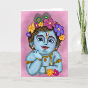Tarjeta de Felicitación del Señor Krishna