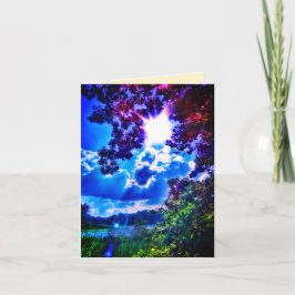 TARJETA DE FELICITACIÓN DEL SOL VERT DEL LAGO DE