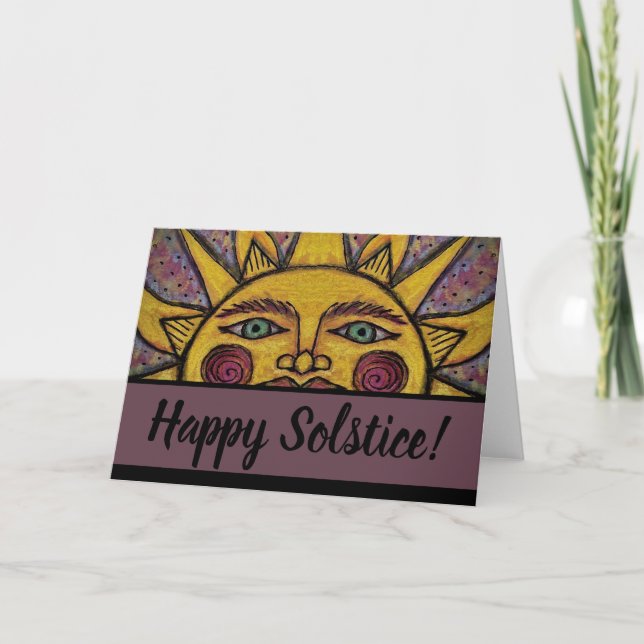 Tarjeta de felicitación del solsticio feliz (Anverso)