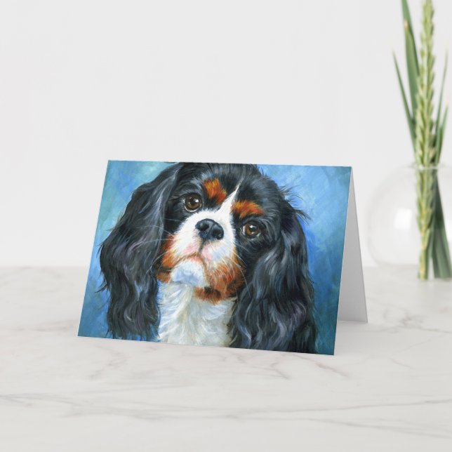 Tarjeta de Felicitación del Spaniel Cavalier King  (Anverso)