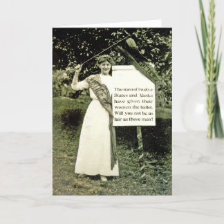 Tarjeta de felicitación del Suffragette del