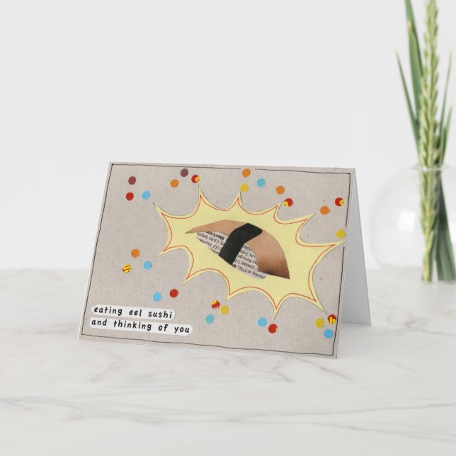 Tarjeta de felicitación del sushi de la anguila (Anverso)