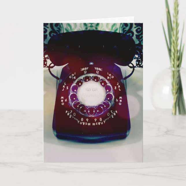 Tarjeta de felicitación del teléfono del vintage (Anverso)
