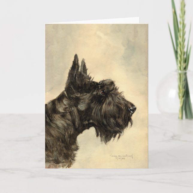 Tarjeta de felicitación del Terrier Escocés (Anverso)