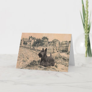 Tarjeta de felicitación del Terrier Escocés