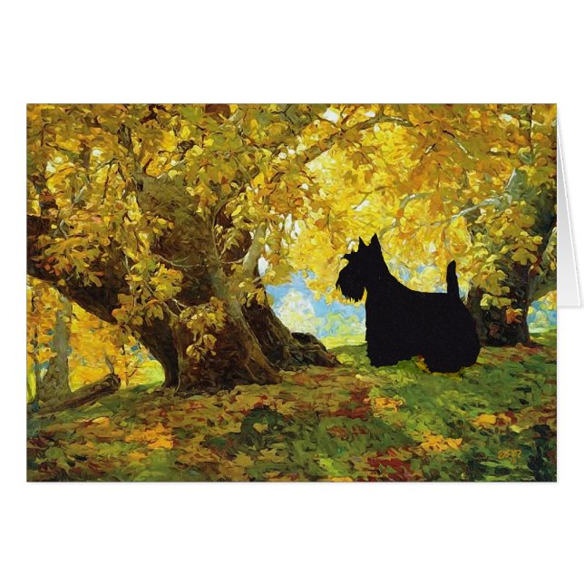 Tarjeta de felicitación del Terrier Escocés (Anverso (Horizontal))