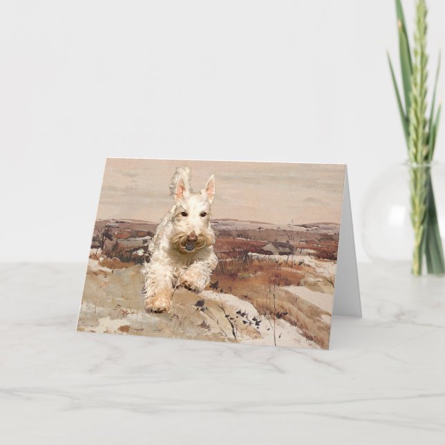 Tarjeta de felicitación del Terrier Escocés Trigo (Anverso)