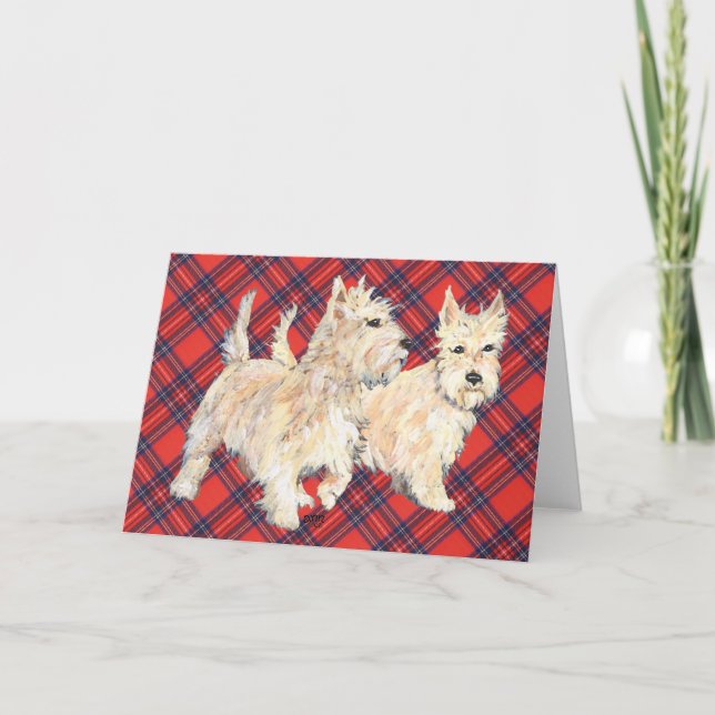 Tarjeta de felicitación del Terrier Escocés Trigue (Anverso)