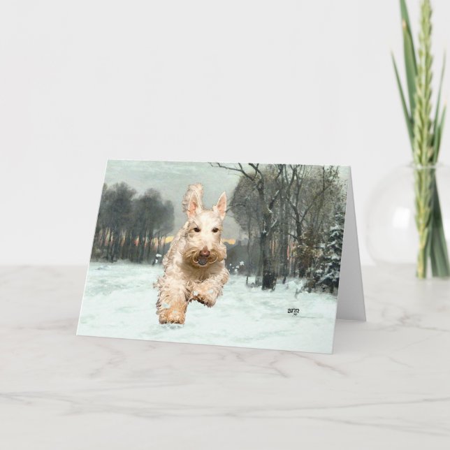 Tarjeta de felicitación del Terrier Escocés Wheate (Anverso)