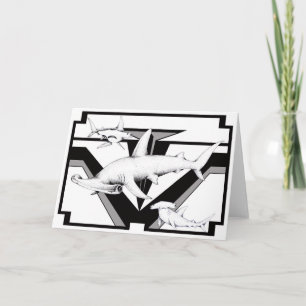 Tarjeta de felicitación del tiburón de Hammerhead