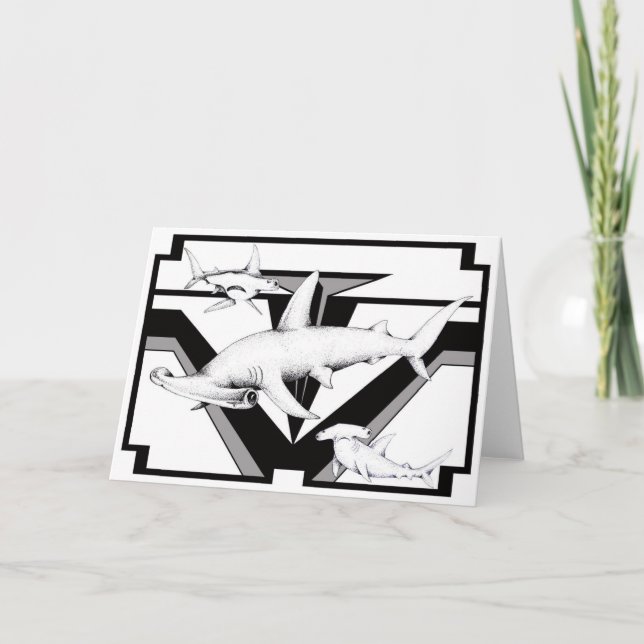 Tarjeta de felicitación del tiburón de Hammerhead (Anverso)