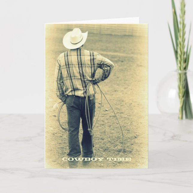 Tarjeta de felicitación del tiempo del vaquero (Anverso)