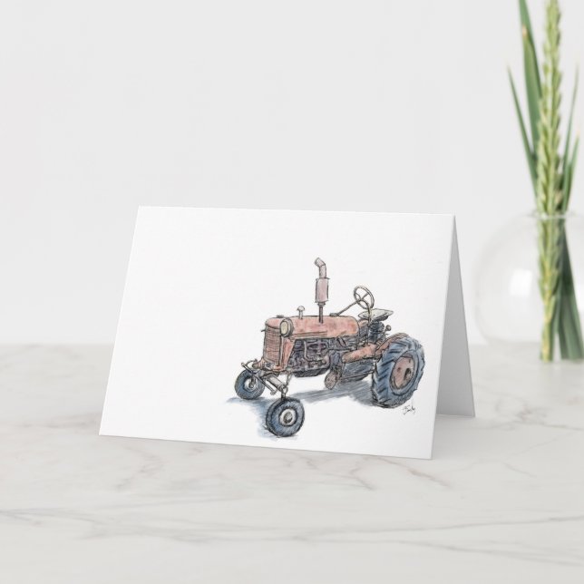 Tarjeta de felicitación del tractor (Anverso)