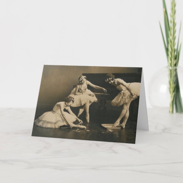tarjeta de felicitación del trío de la bailarina (Anverso)