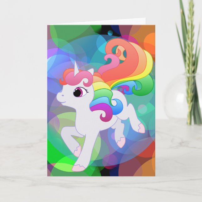 Tarjeta de felicitación del unicornio del arco (Anverso)
