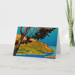 Tarjeta de felicitación del viaje de la costa de