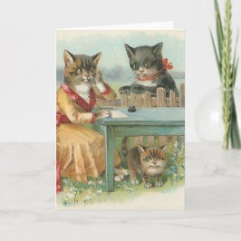 Tarjeta de felicitación del vintage "de la familia