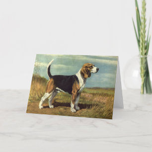 Tarjeta de felicitación del vintage del beagle