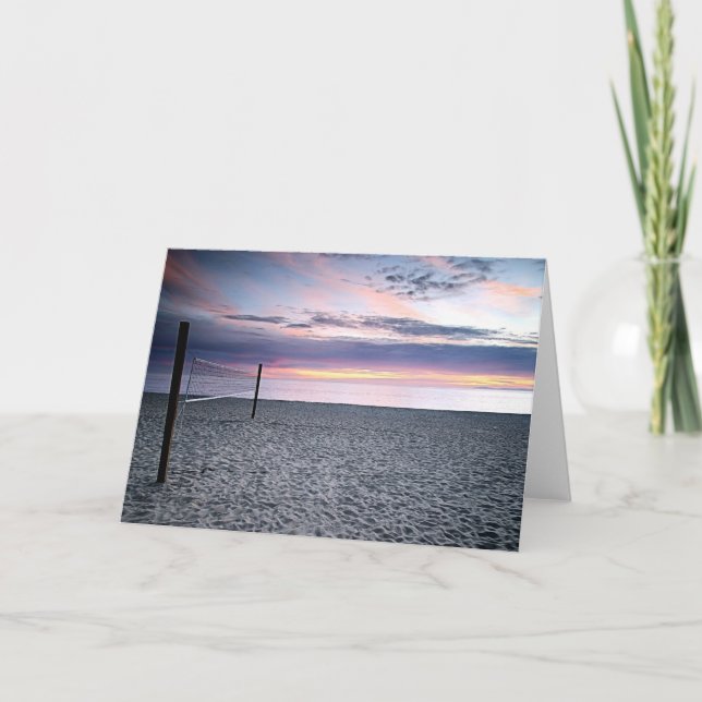 Tarjeta de felicitación del voleibol de playa de (Anverso)
