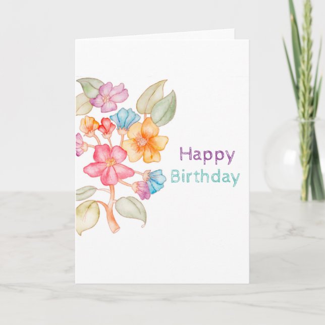 Tarjeta de felicitación del watercolour del feliz (Anverso)