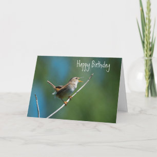 Tarjeta de felicitación del wren del canto