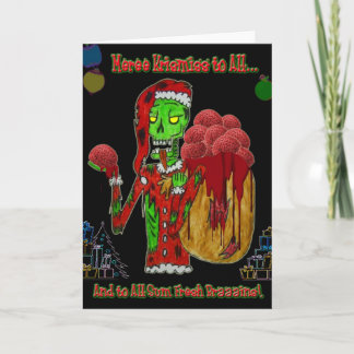 Tarjeta de felicitación del zombi del navidad