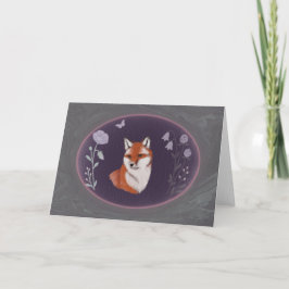 Tarjeta de felicitación del zorro del bosque ilumi