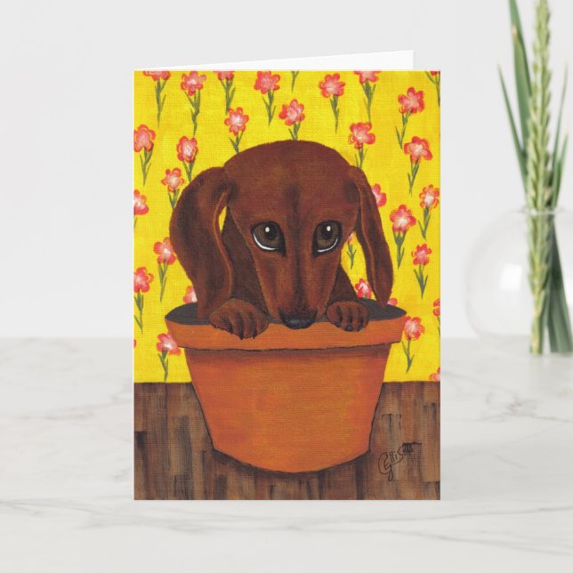 Tarjeta de felicitación demasiado linda del perro (Anverso)