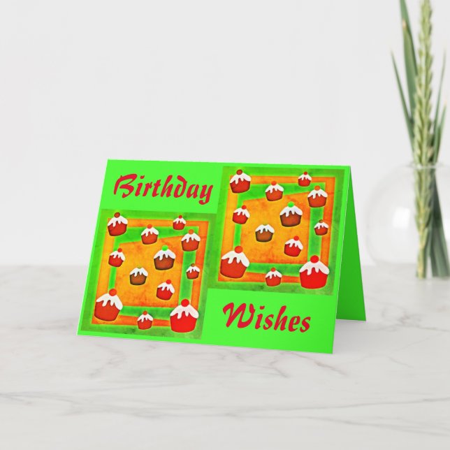 Tarjeta de felicitación "Deseos de cumpleaños" y m (Anverso)