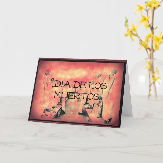 Tarjeta de felicitación Dia De Los Muertos (flor amarilla)