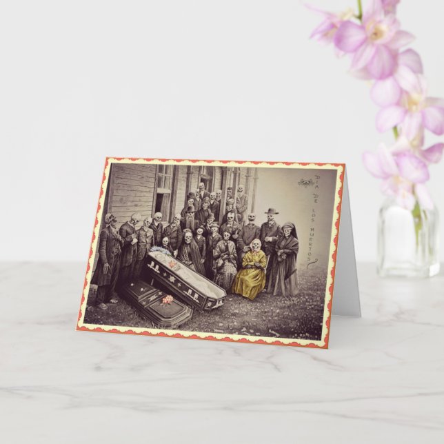 Tarjeta de felicitación Dia De Los Muertos (Orquídea)