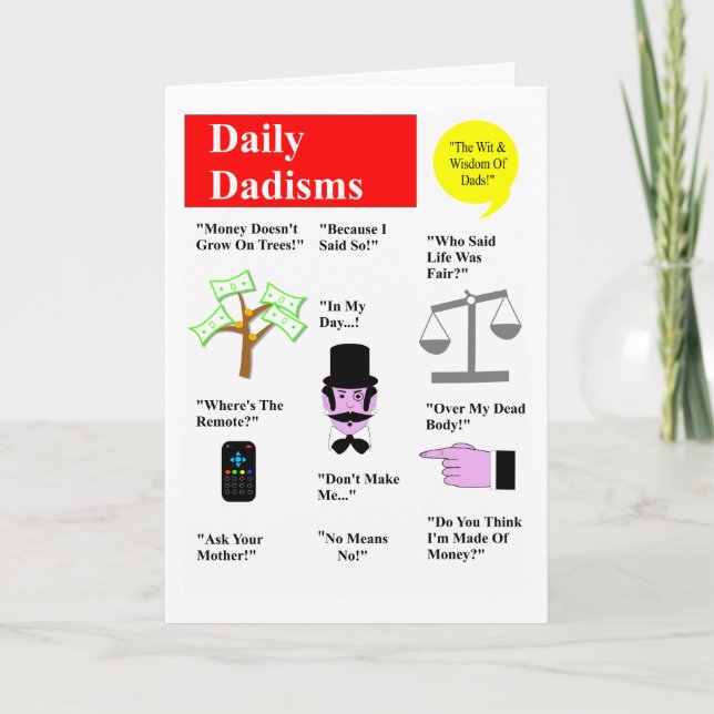 Tarjeta de felicitación diaria de Dadisms (Anverso)