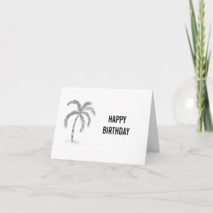 Tarjeta de Felicitación Dibujada Negro y Blanco