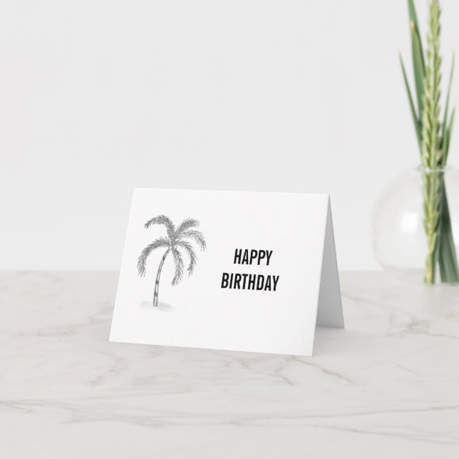 Tarjeta de Felicitación Dibujada Negro y Blanco (Anverso)