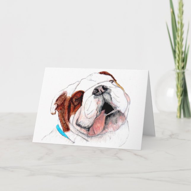 Tarjeta de felicitación, dibujo del bulldog (Anverso)