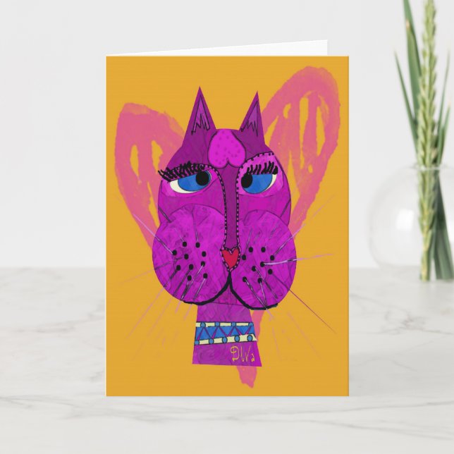 Tarjeta de felicitación Diva Kitty (Anverso)