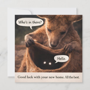 Tarjeta de felicitación divertida de canguro nueva