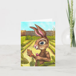 Tarjeta de felicitación divertida de conejo