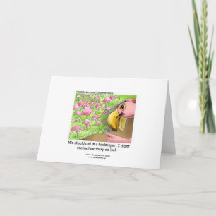 Tarjeta de Felicitación Divertida de Flamencos Ros